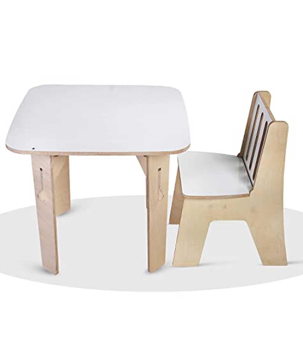 Wooden Straight Table And Chair Amber & Asher