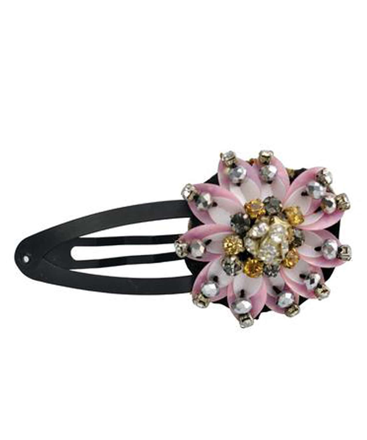 Peach Color Floral Tic Tac Hair Clip