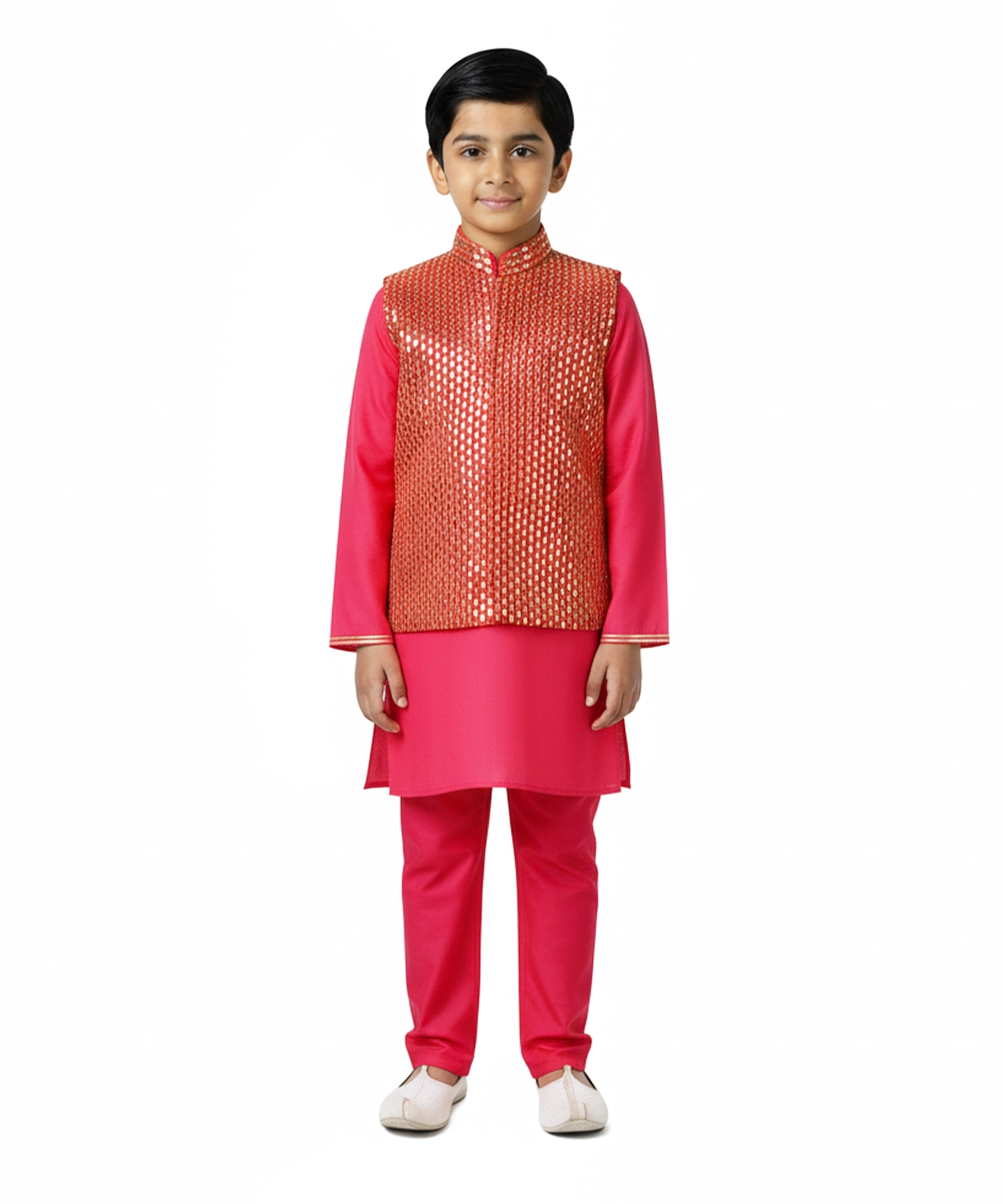 Mirror Work Embroidery Bandi Set For Boy