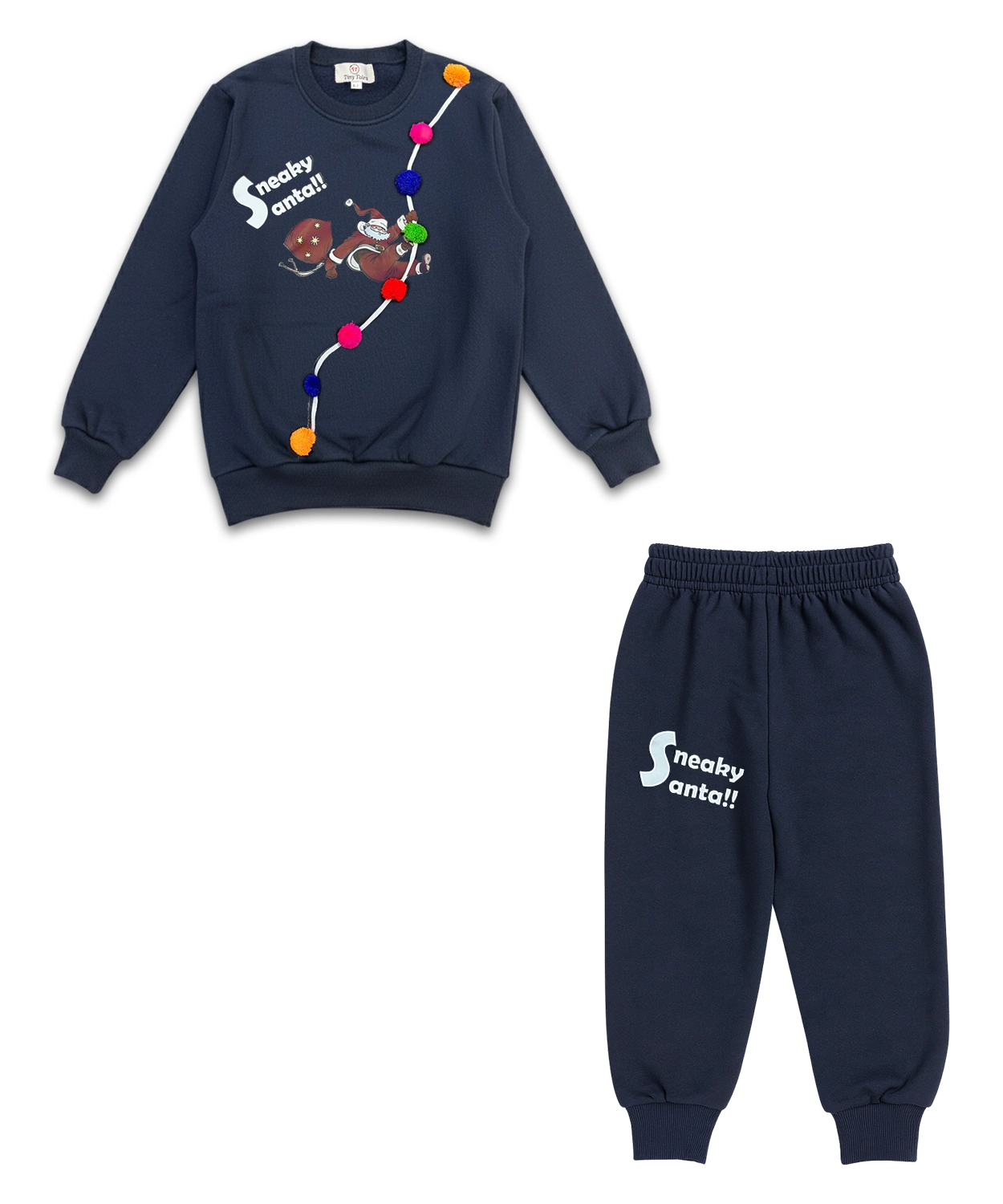 Kids Sneaky Santa Navy Winter Co-Ord Set