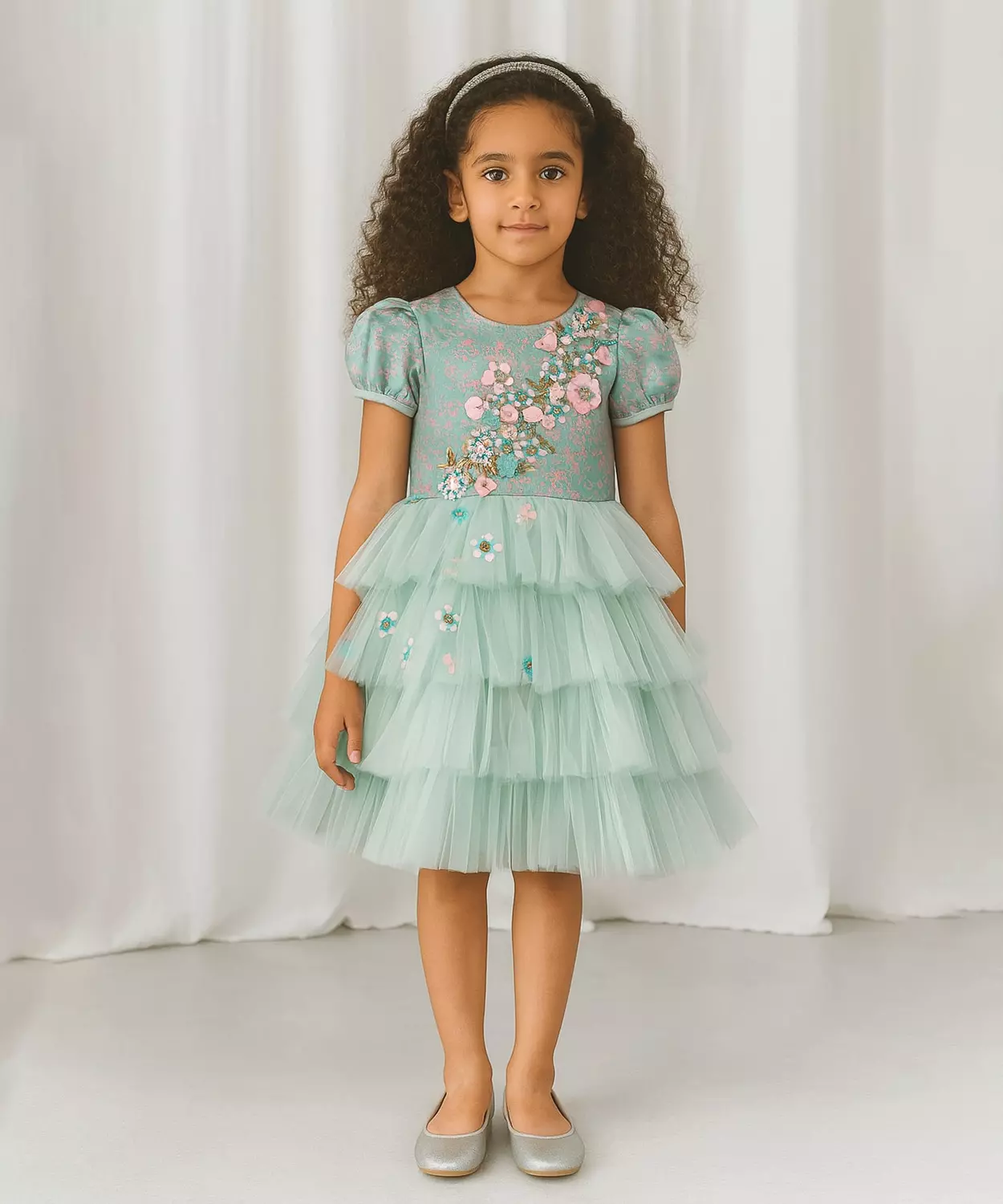 Enchanted Petal Jacquard Dress