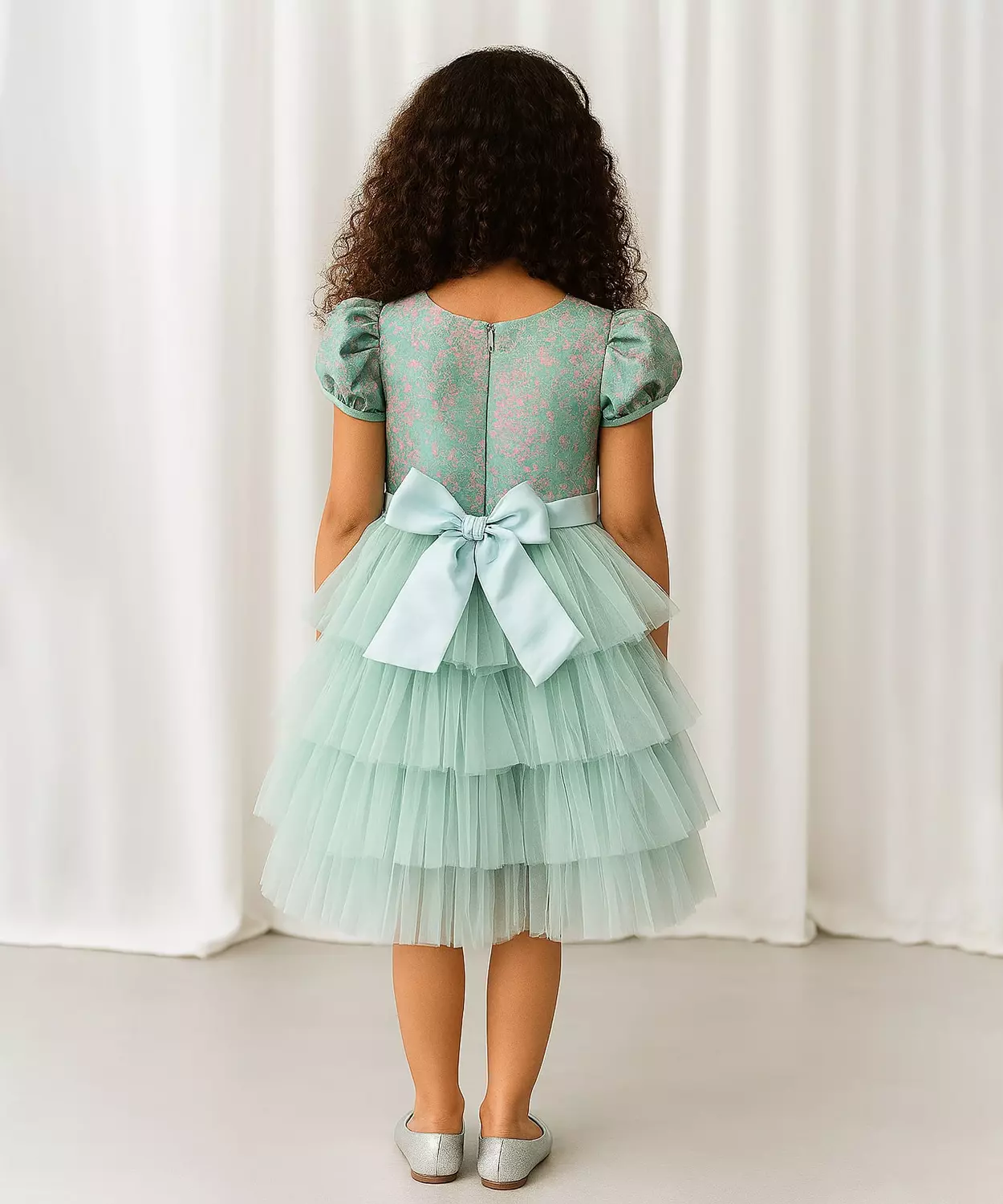 Enchanted Petal Jacquard Dress