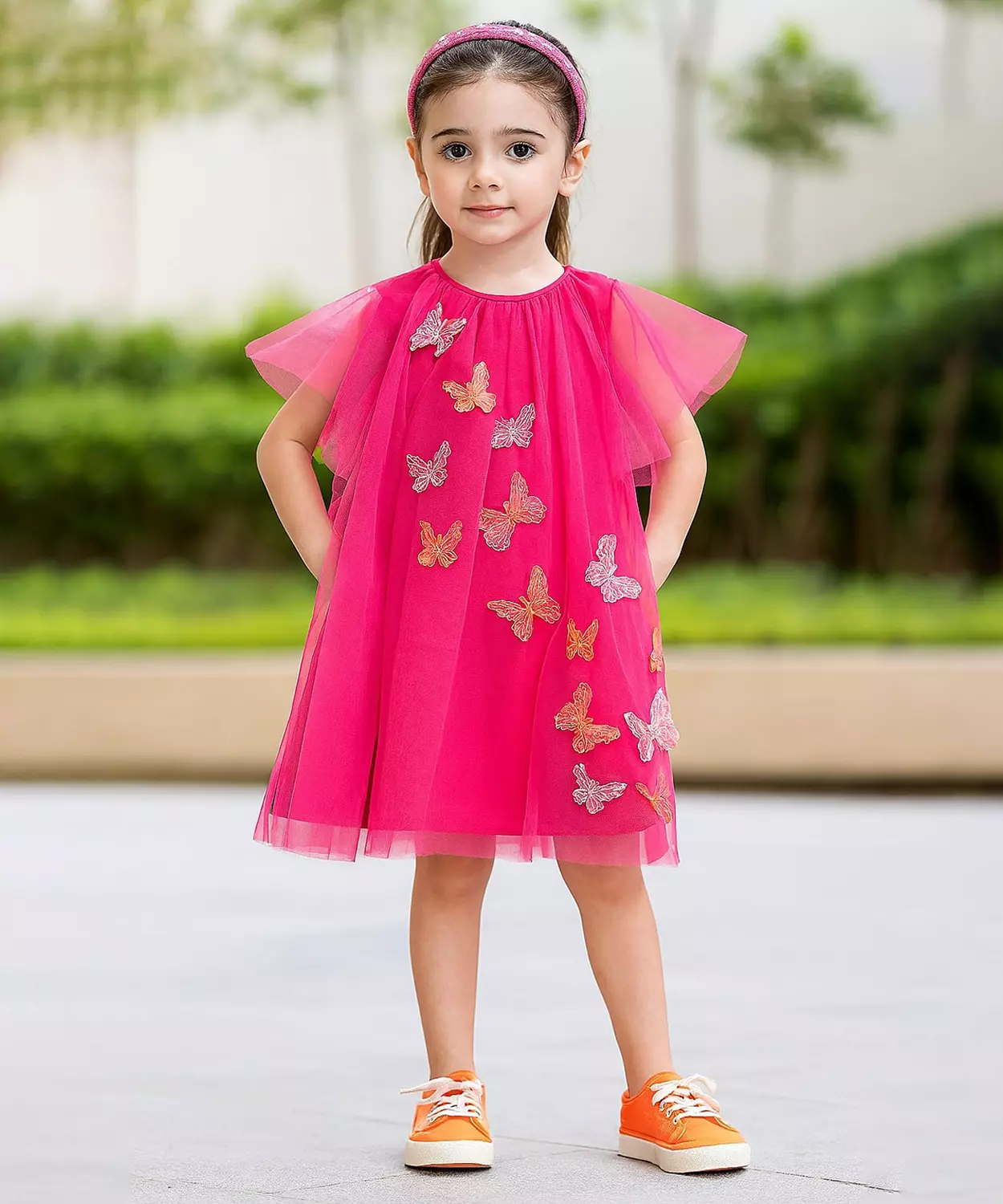 Fuchsia Butterfly Dress