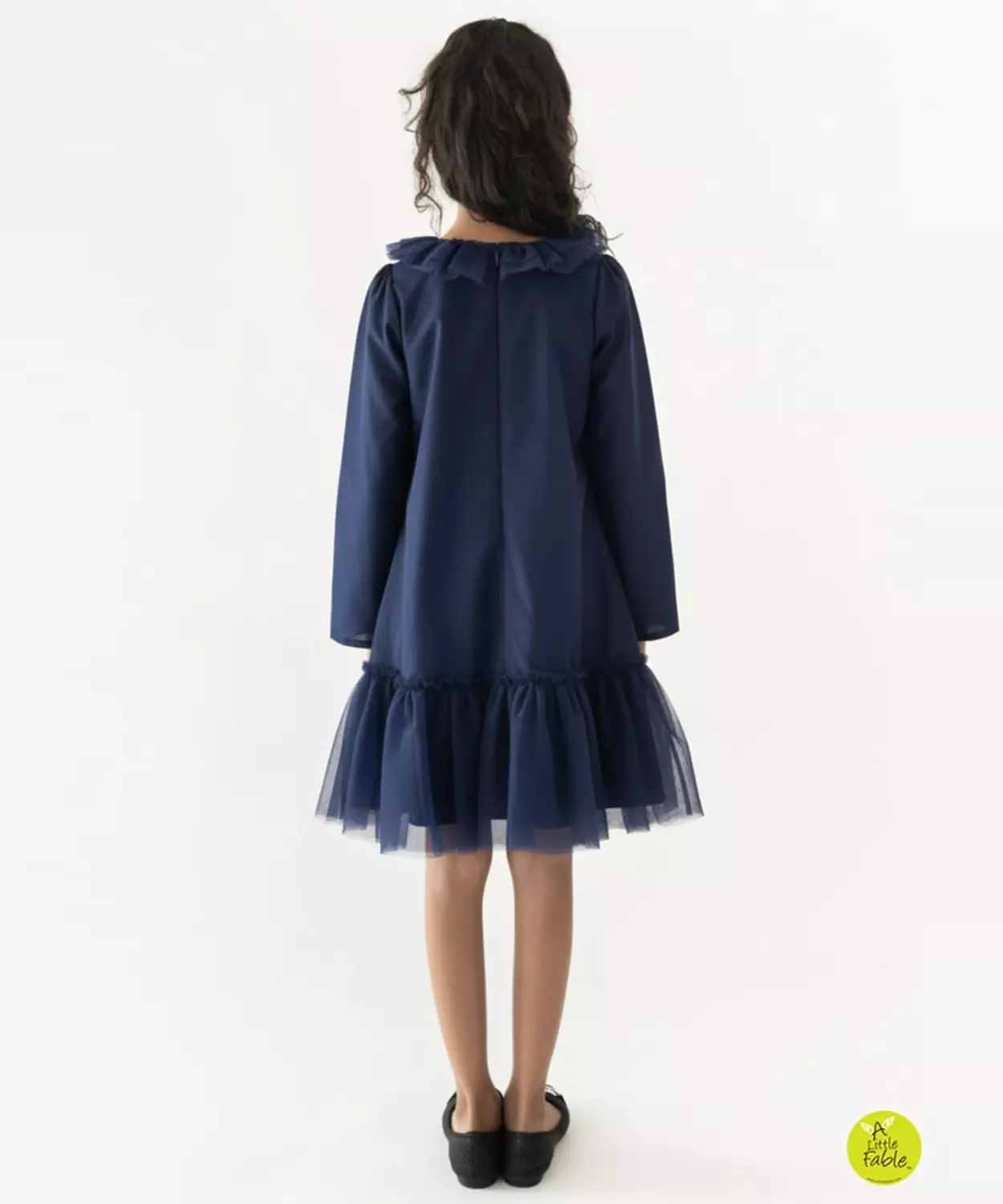 Navy Dainty Garden Full Sleeves Dress