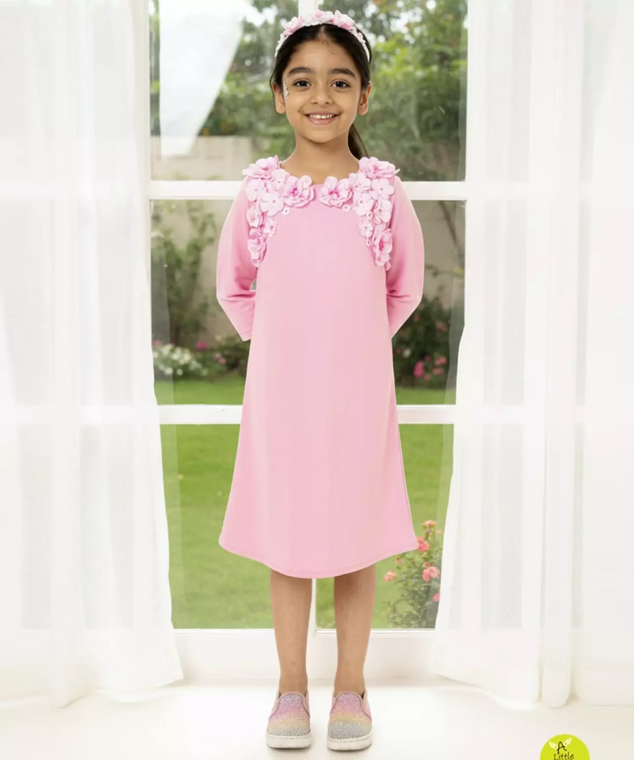 Pink Pearl Full Sleeves Dress
