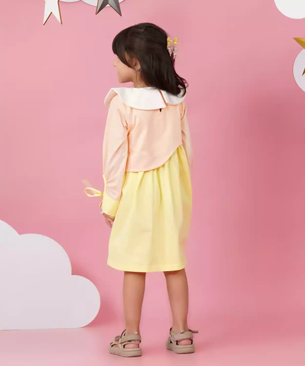 Girls Pineapple Girl Tie Sleeved Dress
