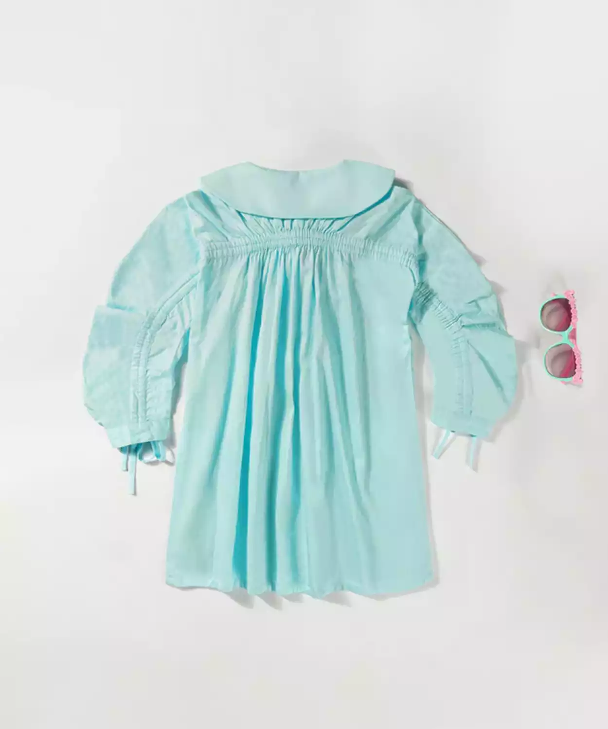 Girls Yellow Bow Big Sleeved Dress