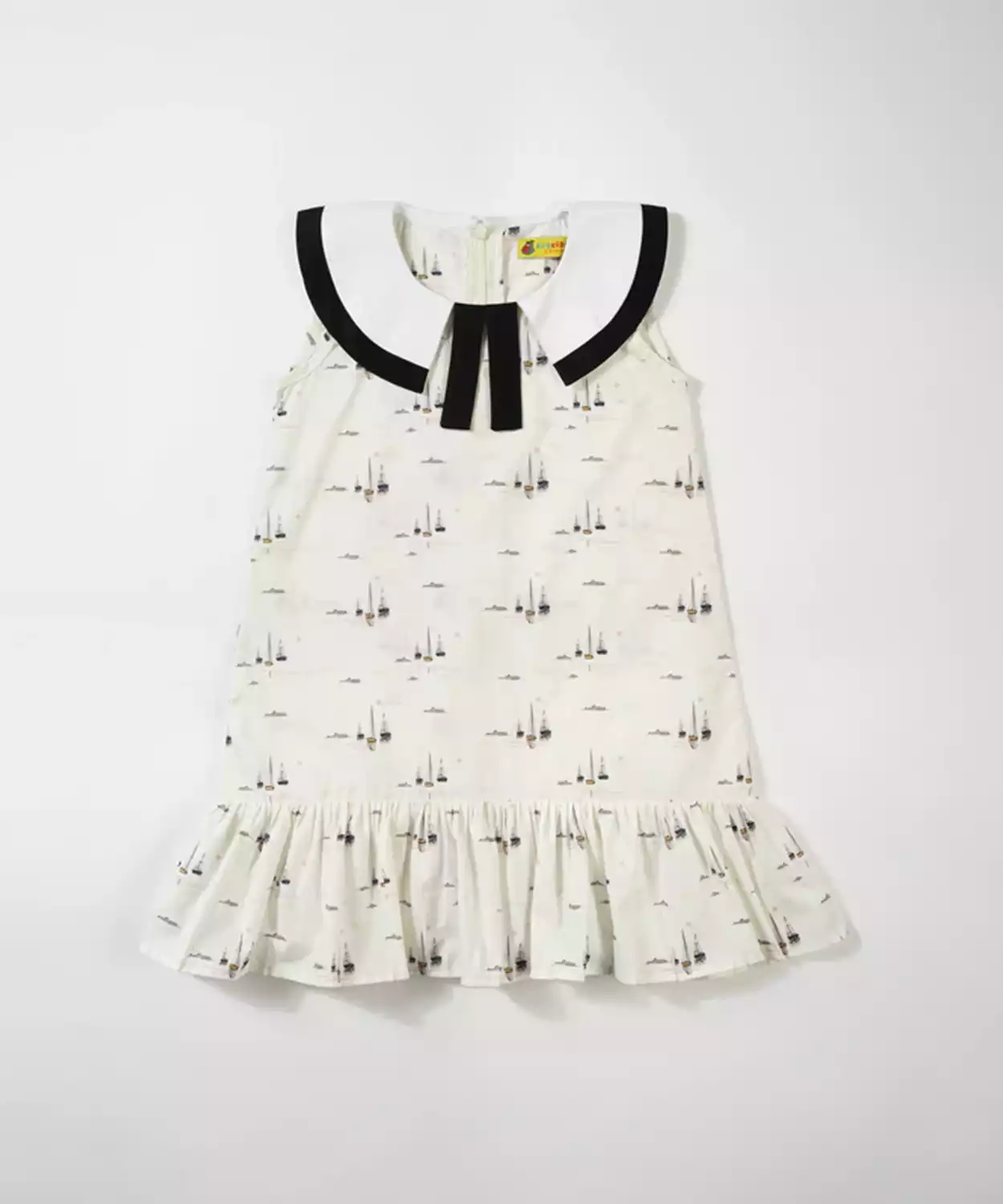 Girls Stylish Navy Print Dress
