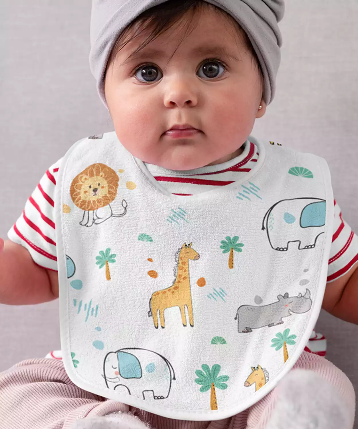 Cotton Muslin Bib (Set of 3) - Jungle Safari