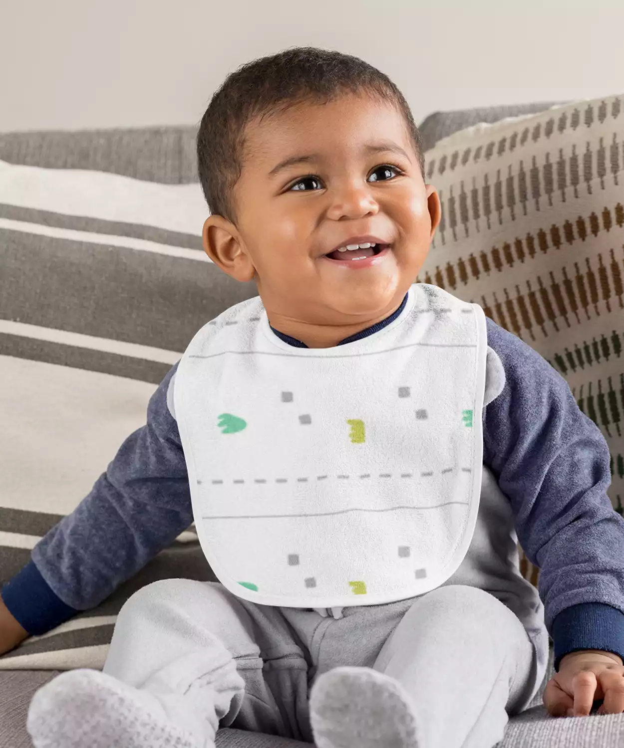 Cotton Muslin Bib (Set of 3) - Transport