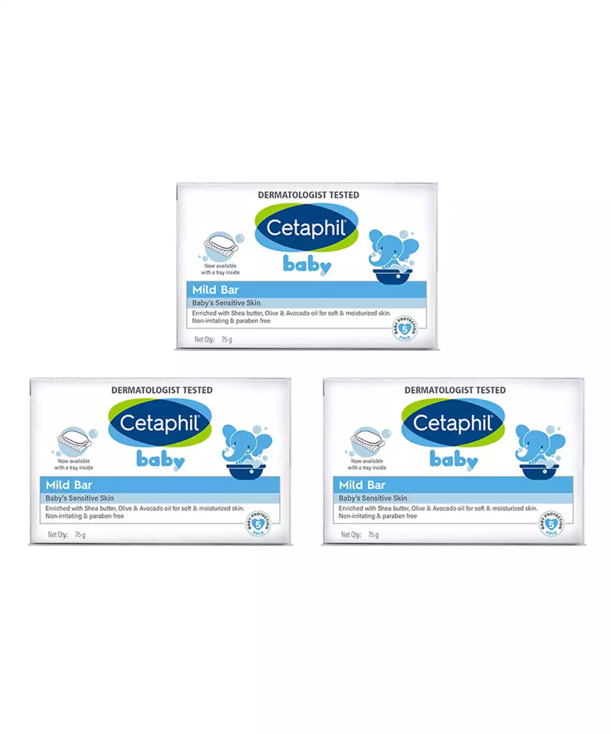 Baby Mild Bar Soap for Face And Body Pack Of 3, (75G X 3, Sensitive Skin)
