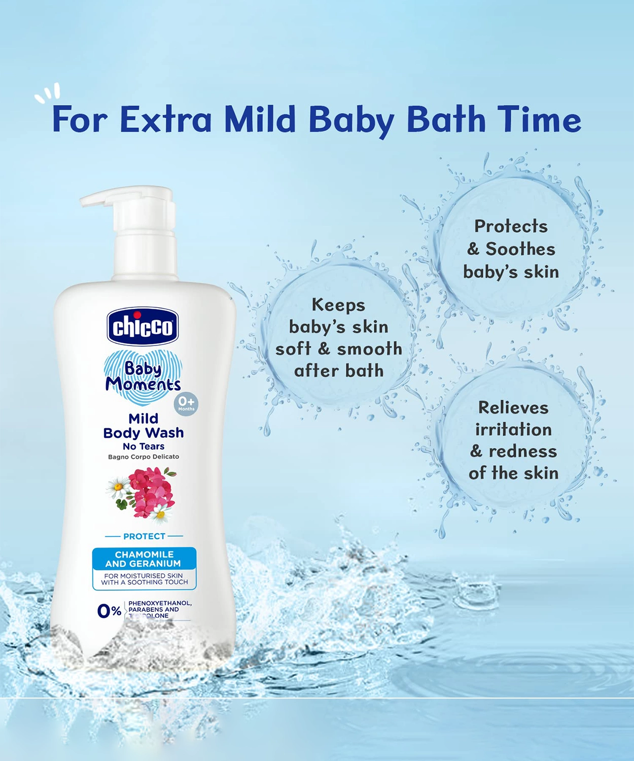 Chamomile & Geranium Baby Moments Mild Body Wash - 200ml