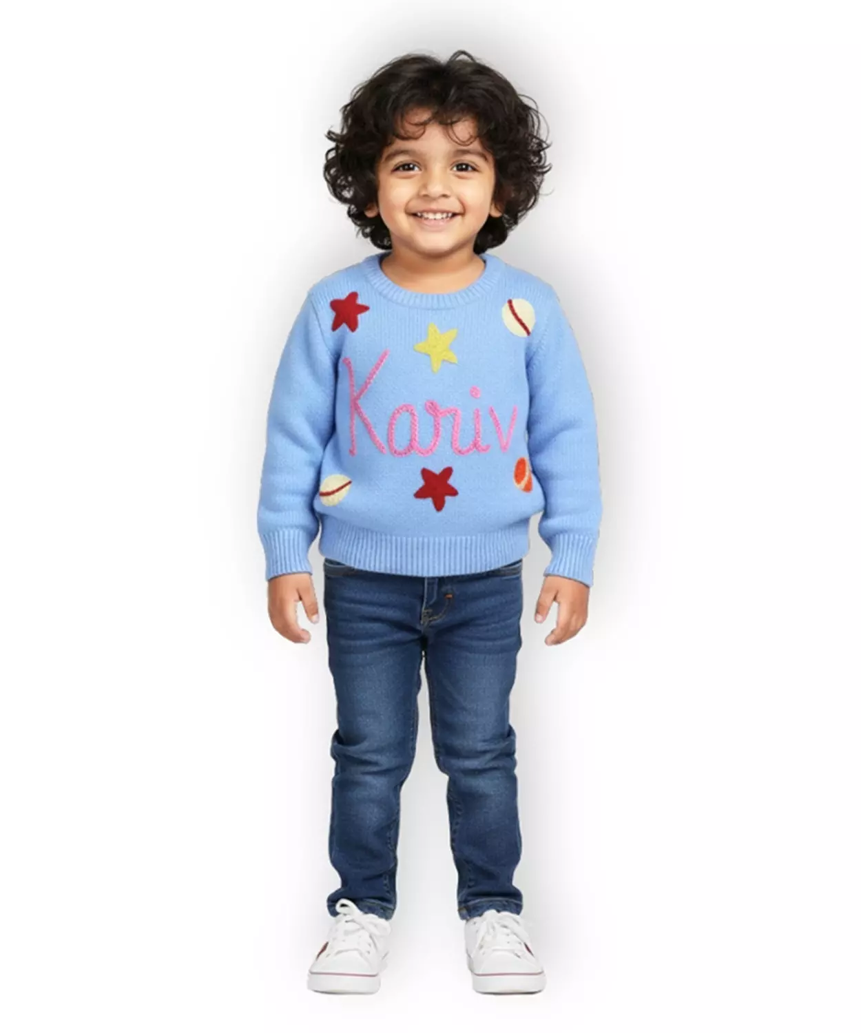 Boys Customised Starry Night Sweater - Sky