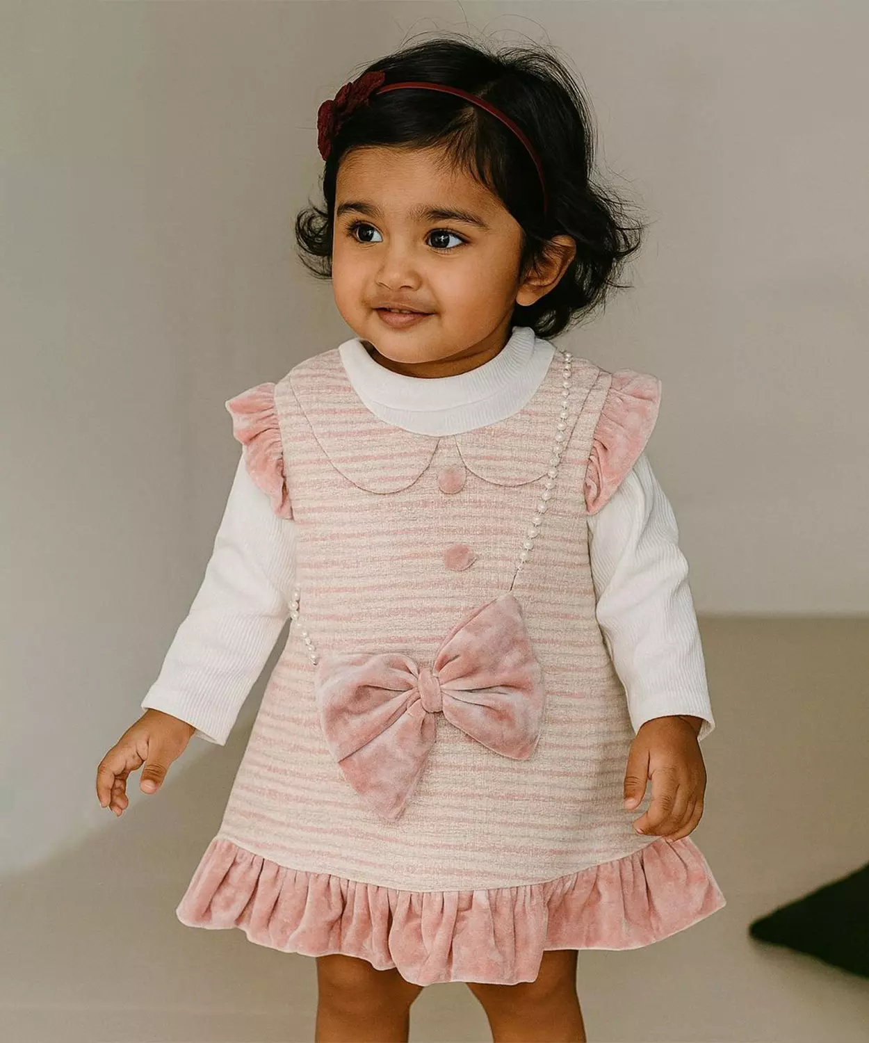 Pink Party Frock With Bag