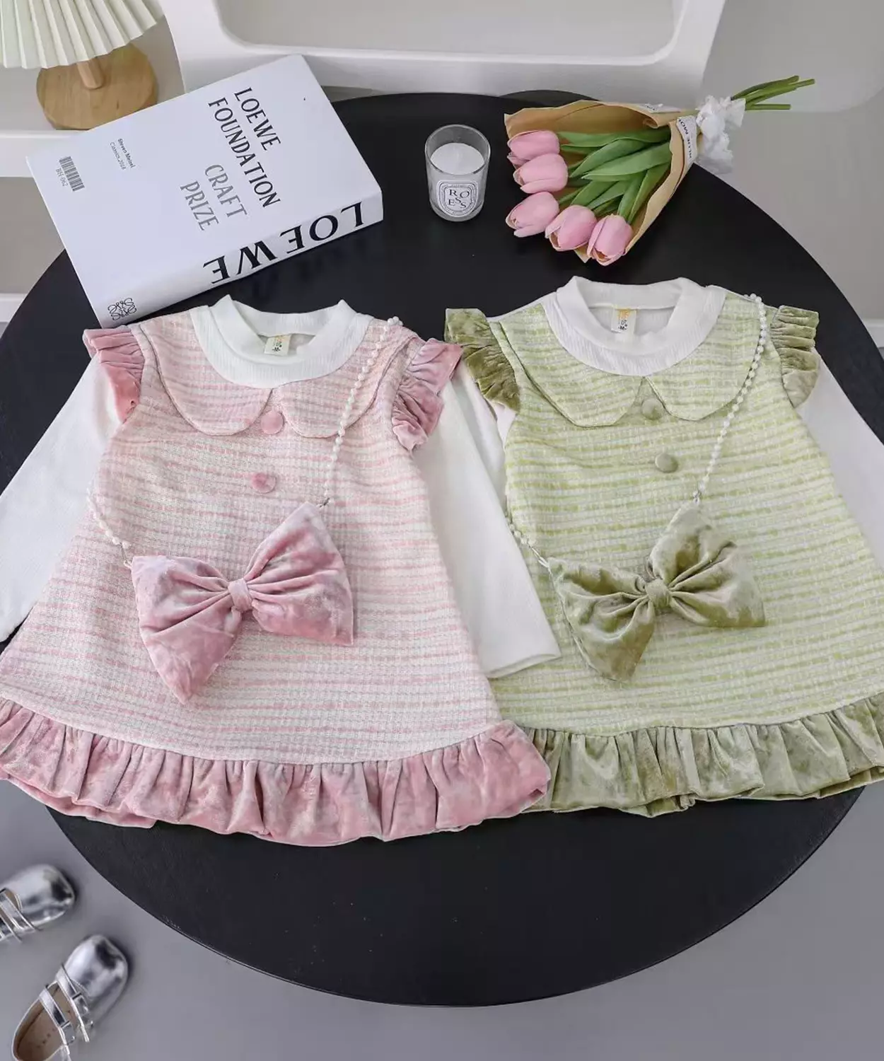 Pink Party Frock With Bag