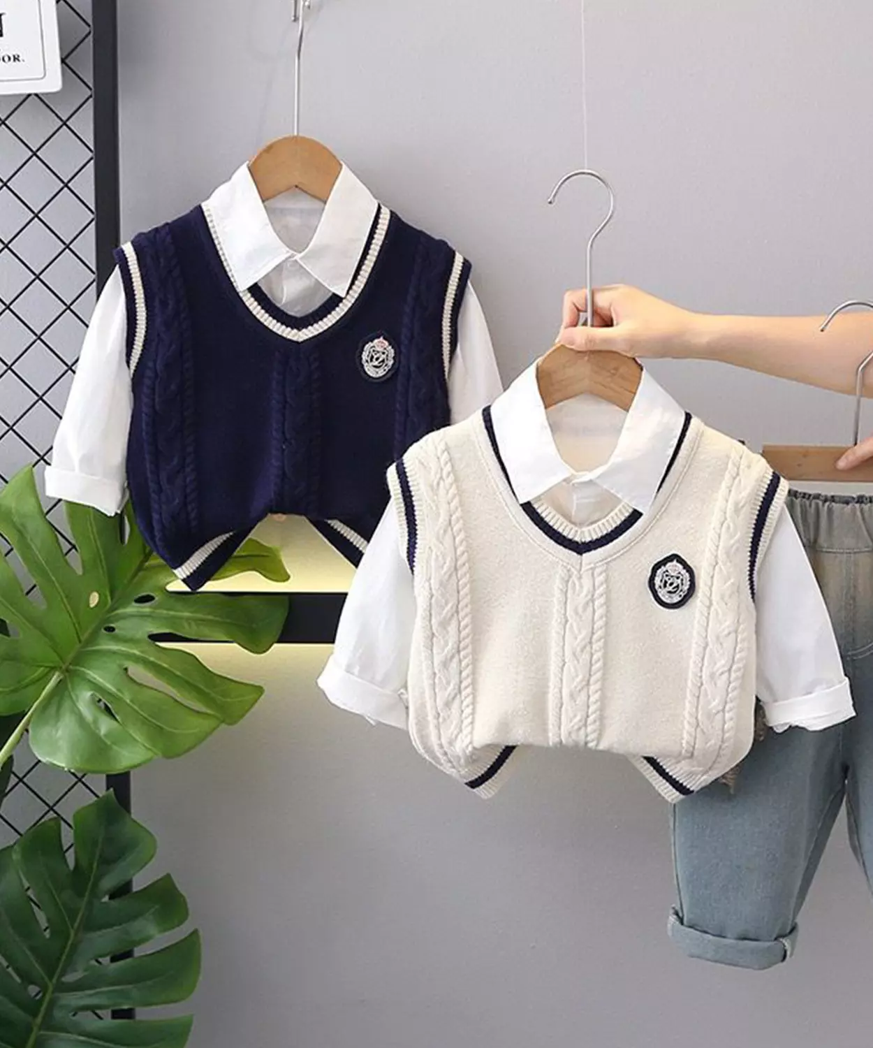 Winter Sweater Set- Blue & White