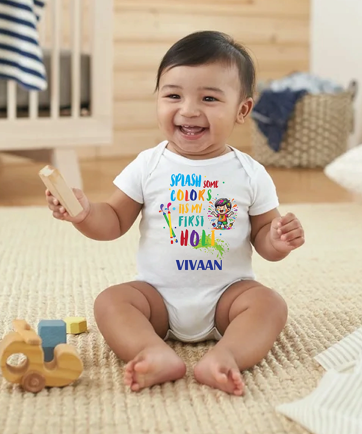 My First Holi Romper - Splash of Joy