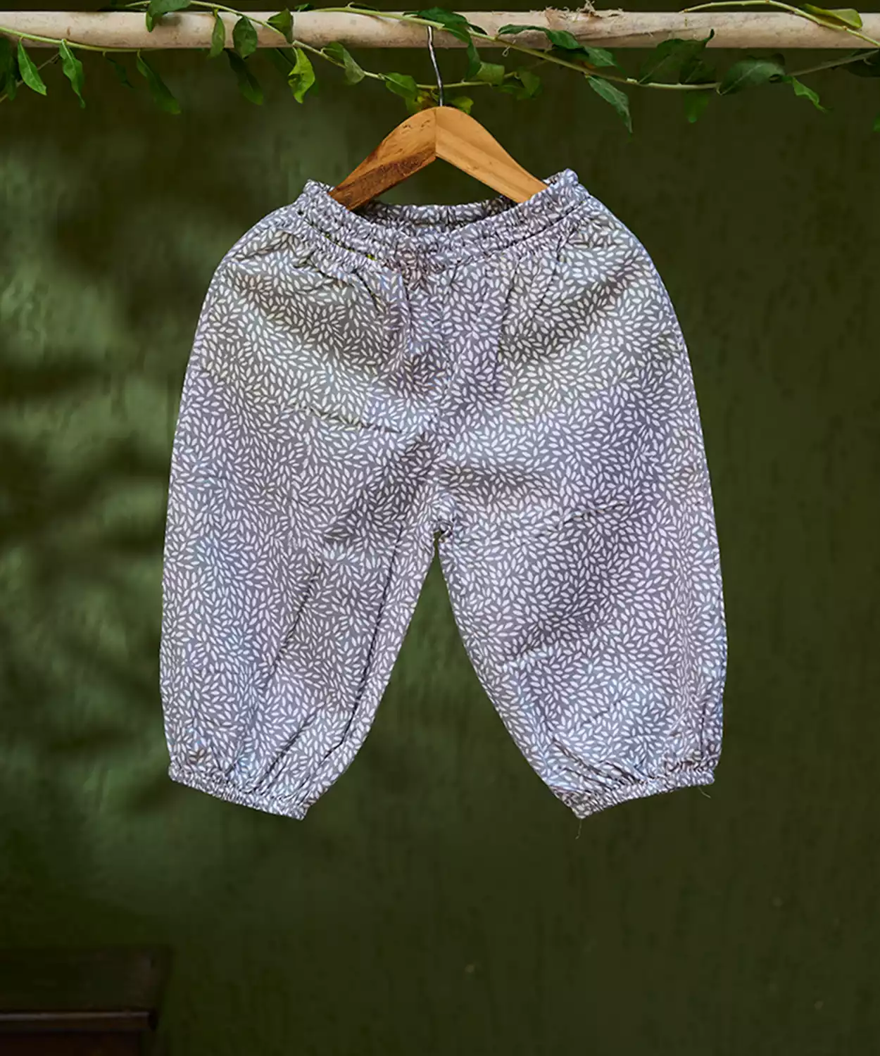 Stargazer Pants In Grey Hand Block Print Cotton