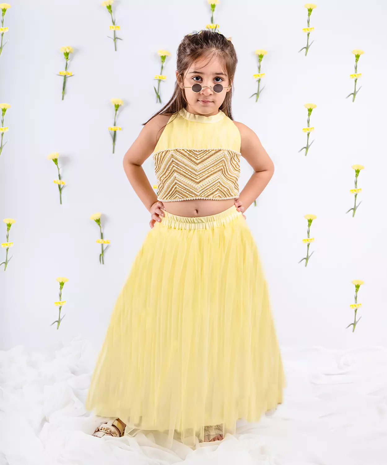 Yellow Embellished Lehenga Set