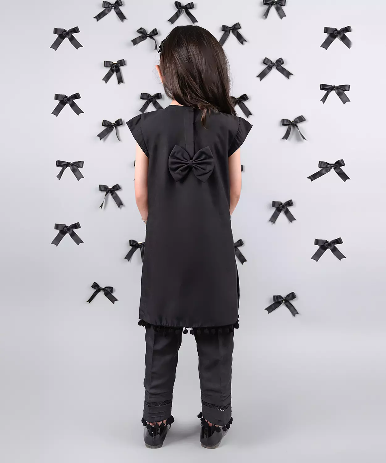 Black Embellished Kurta Set