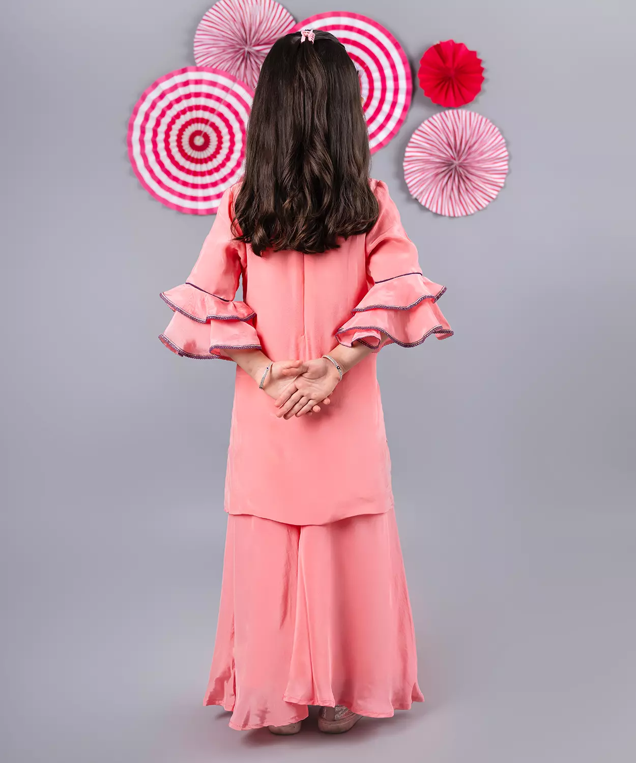 Pink Hand Embroidered Kurta Set