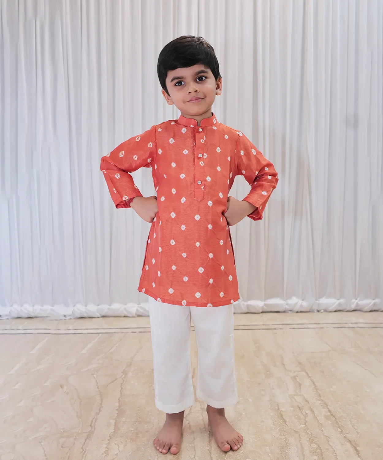 Boondh Bandhej Kurta Set