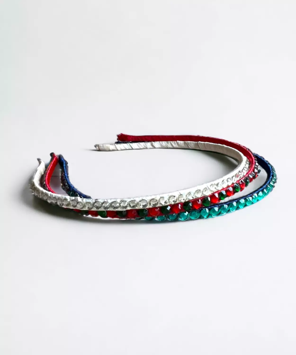 Set Of 3 Xmas Kids Hair Hairband - Green, Red & White