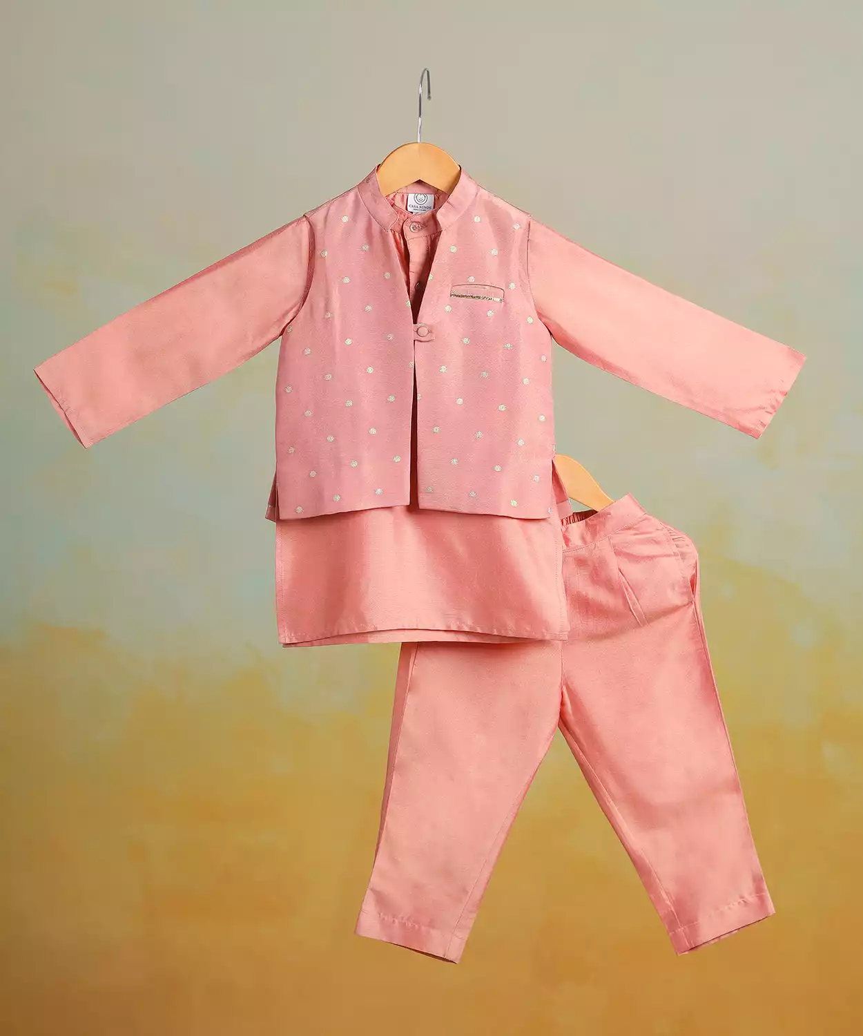 Peach Polka Jacket Set