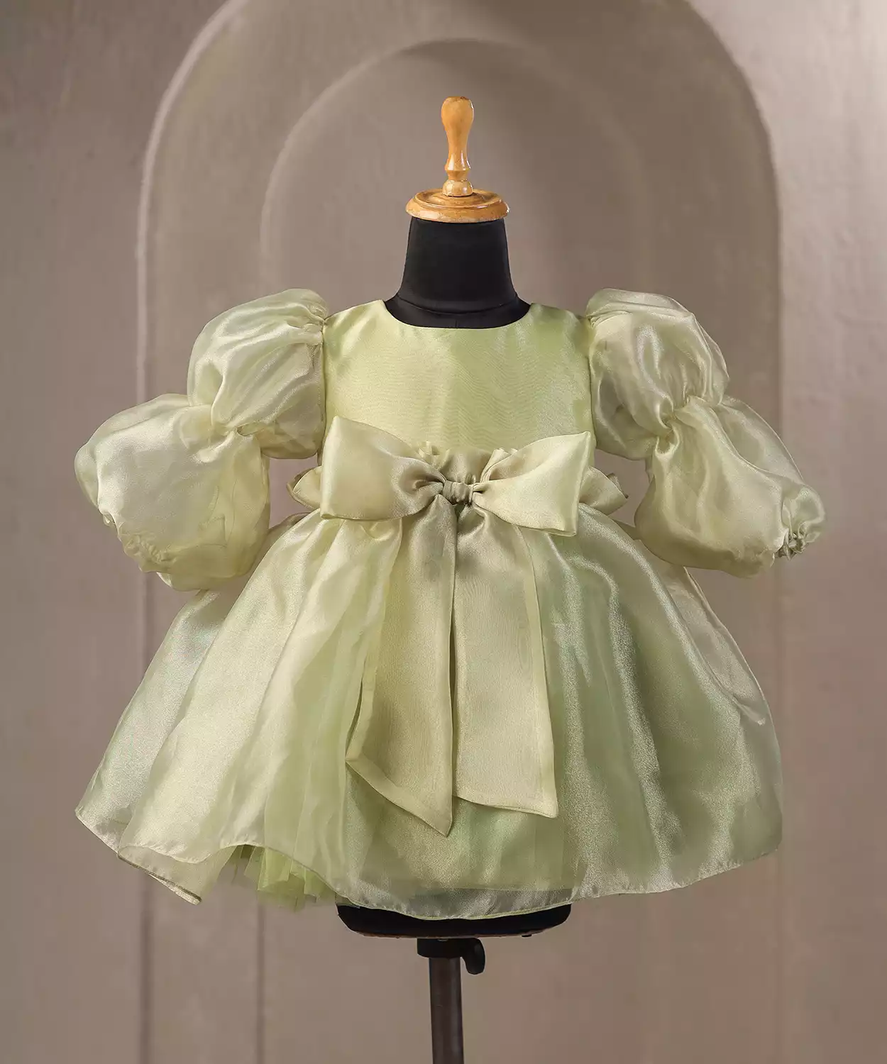 Green Bowie Full Sleeves Dress