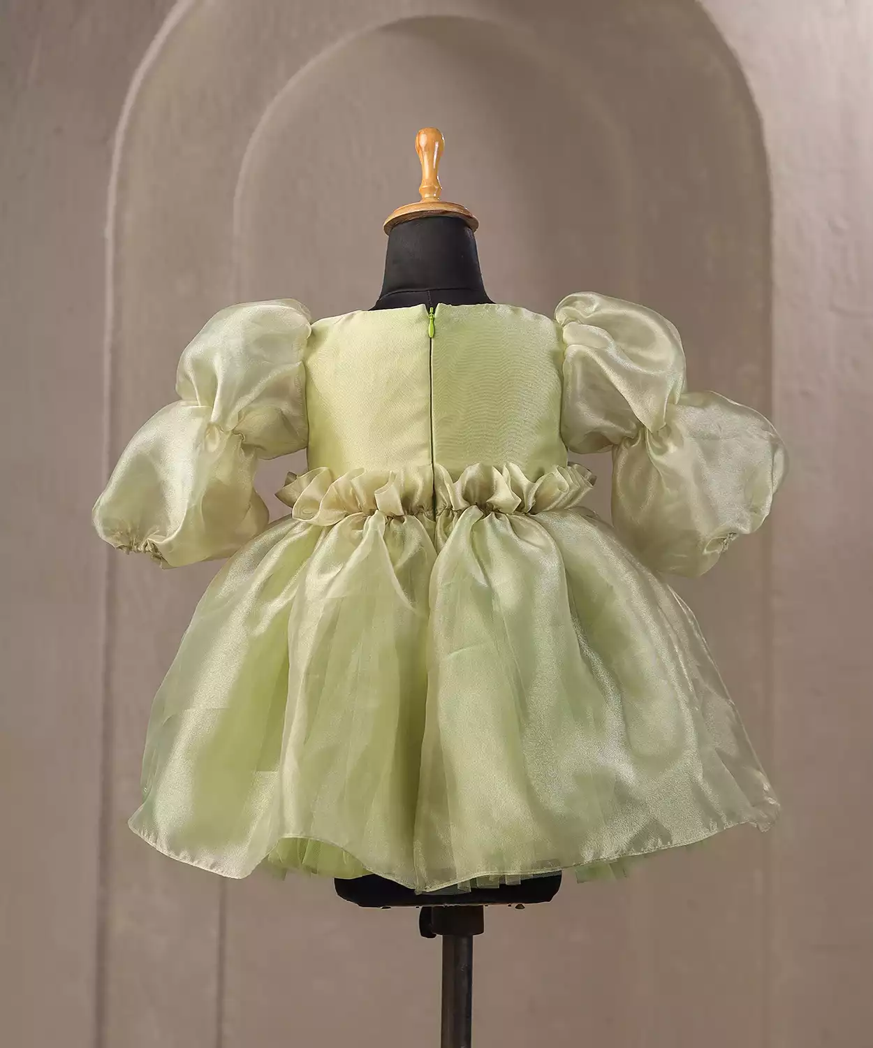 Green Bowie Full Sleeves Dress