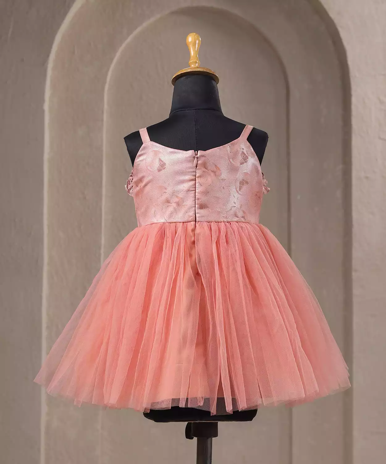 Victorian Rust Frill Neck Dress