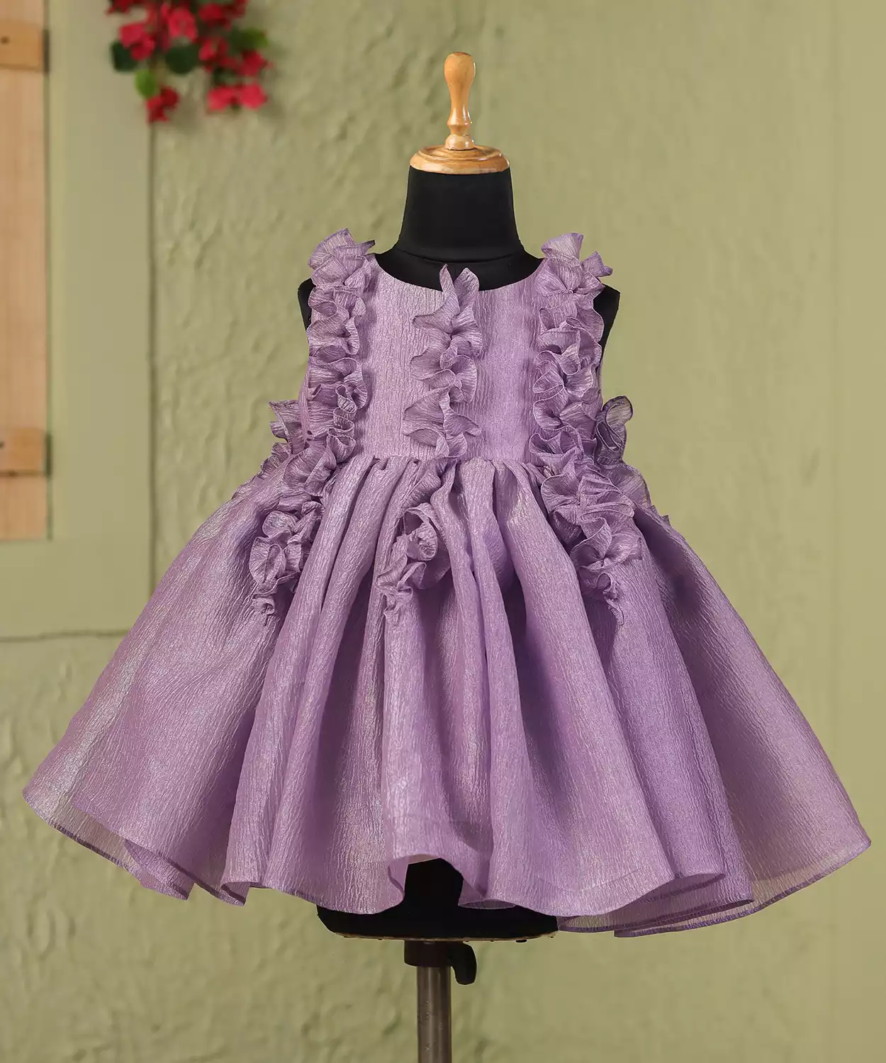 Purple Frilly Sleeveless Dress