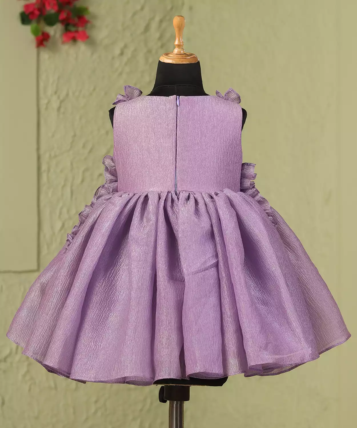 Purple Frilly Sleeveless Dress