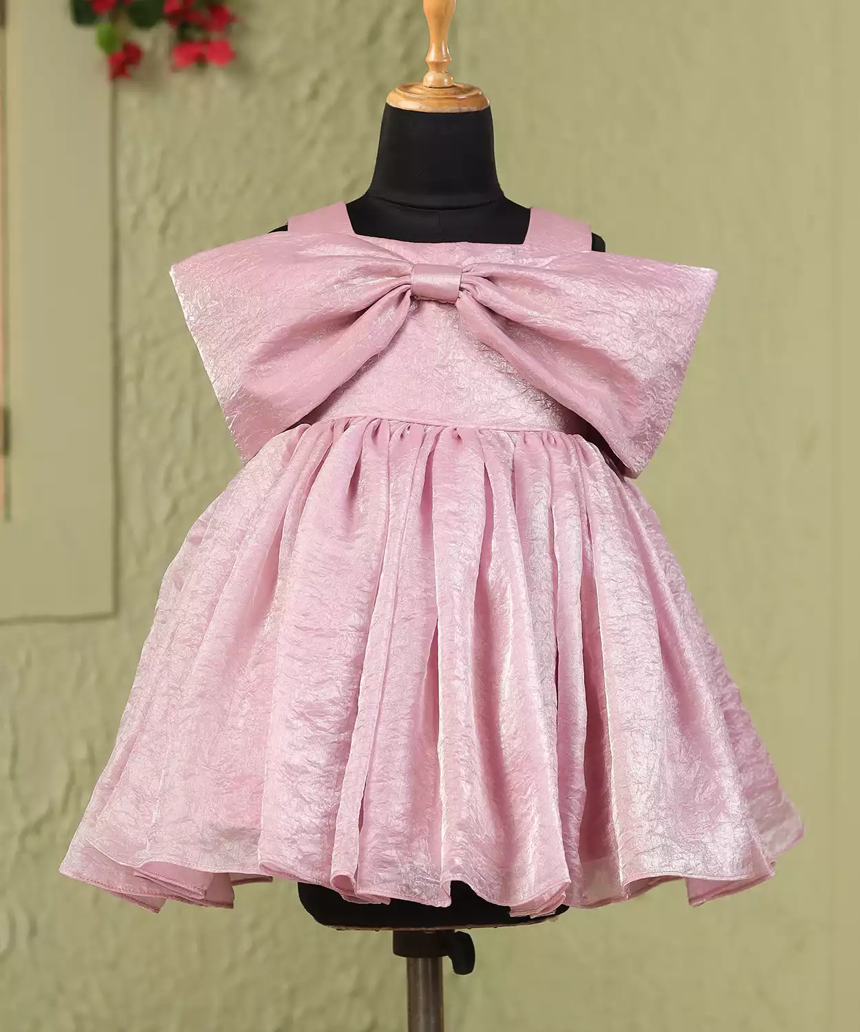 Pink Bow Yoke Dress