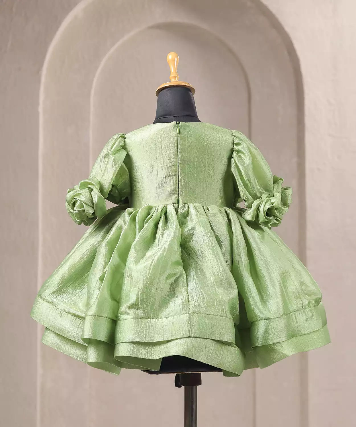 Green Flower Embellished Dress