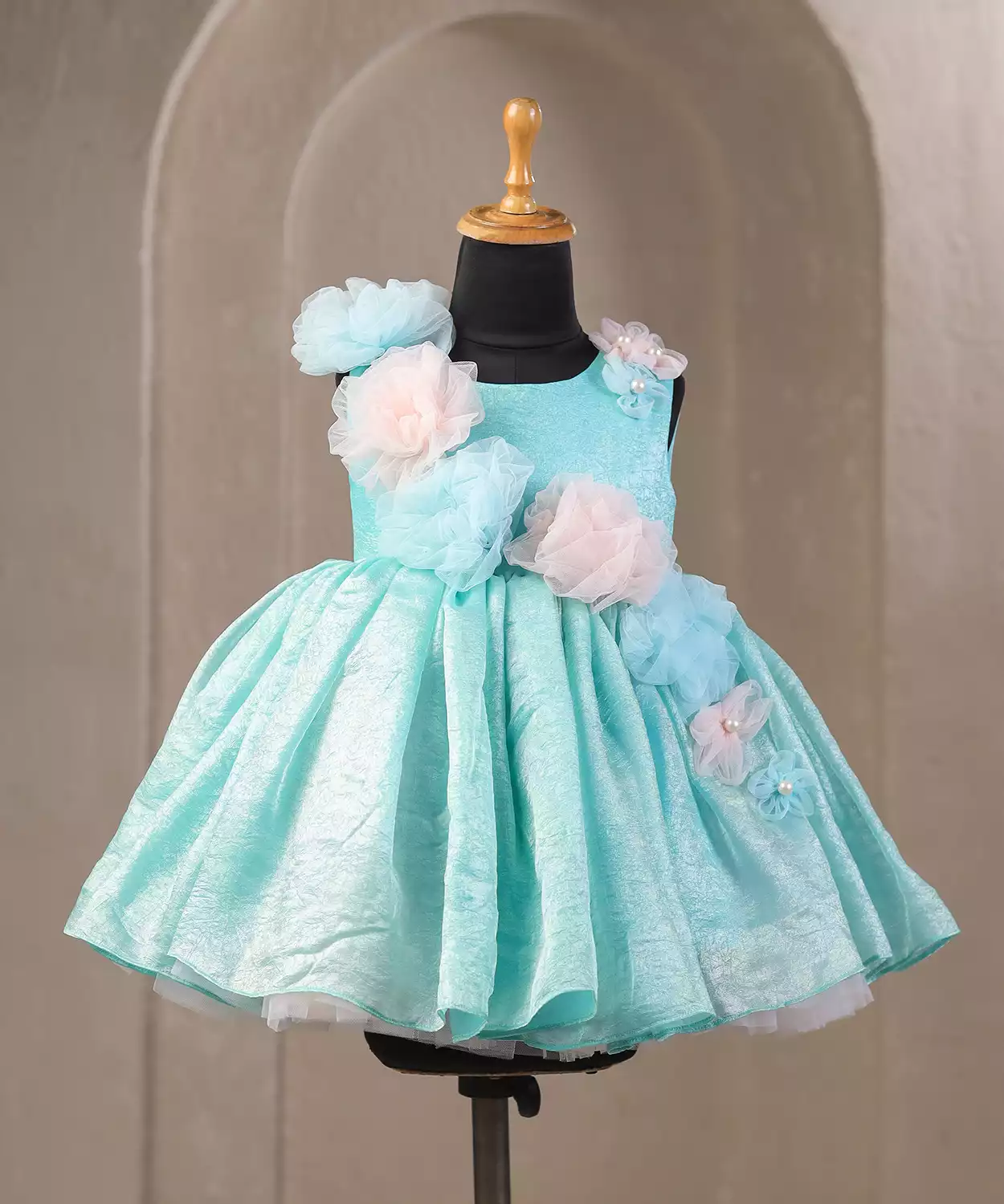 Blue Pink Flower Dress