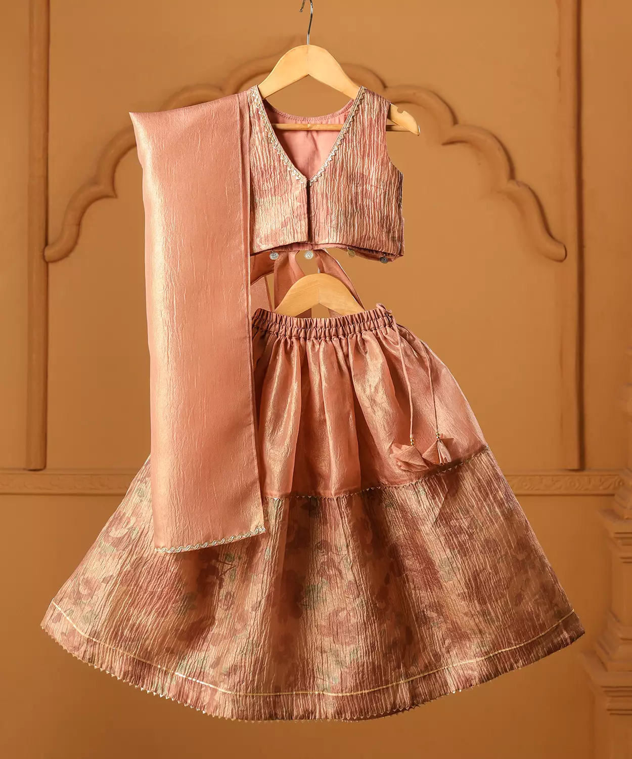 Blush Pink Reversible Bow Lehenga Set