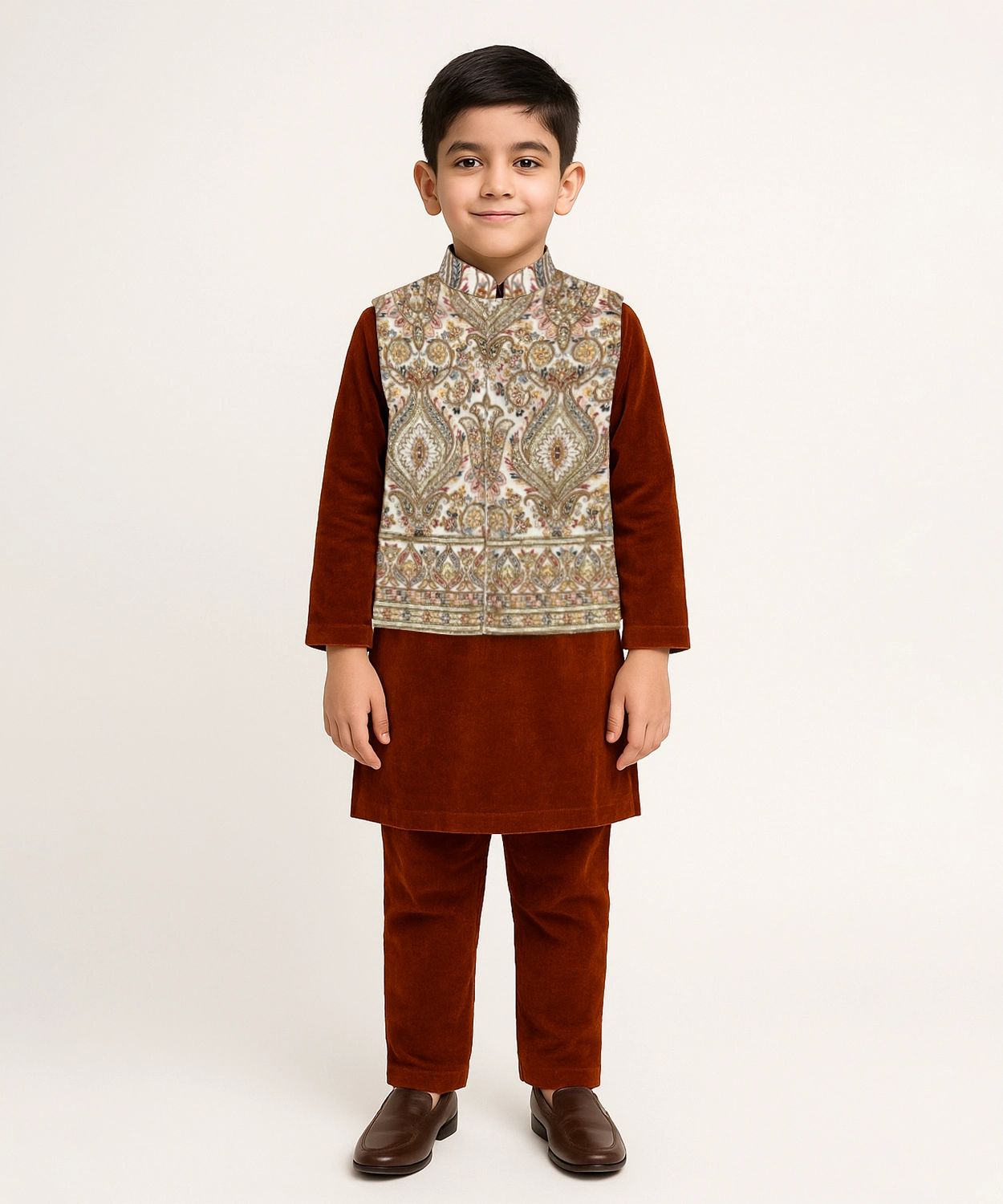 Embroidered Bundi Set For Boys