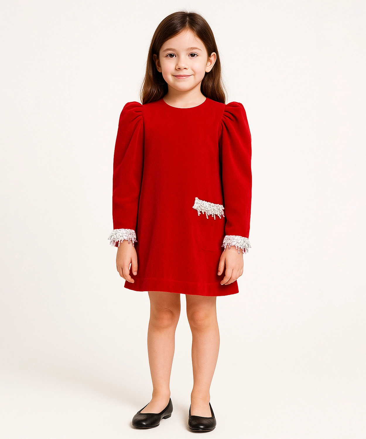 Red Dress With White Detailing
