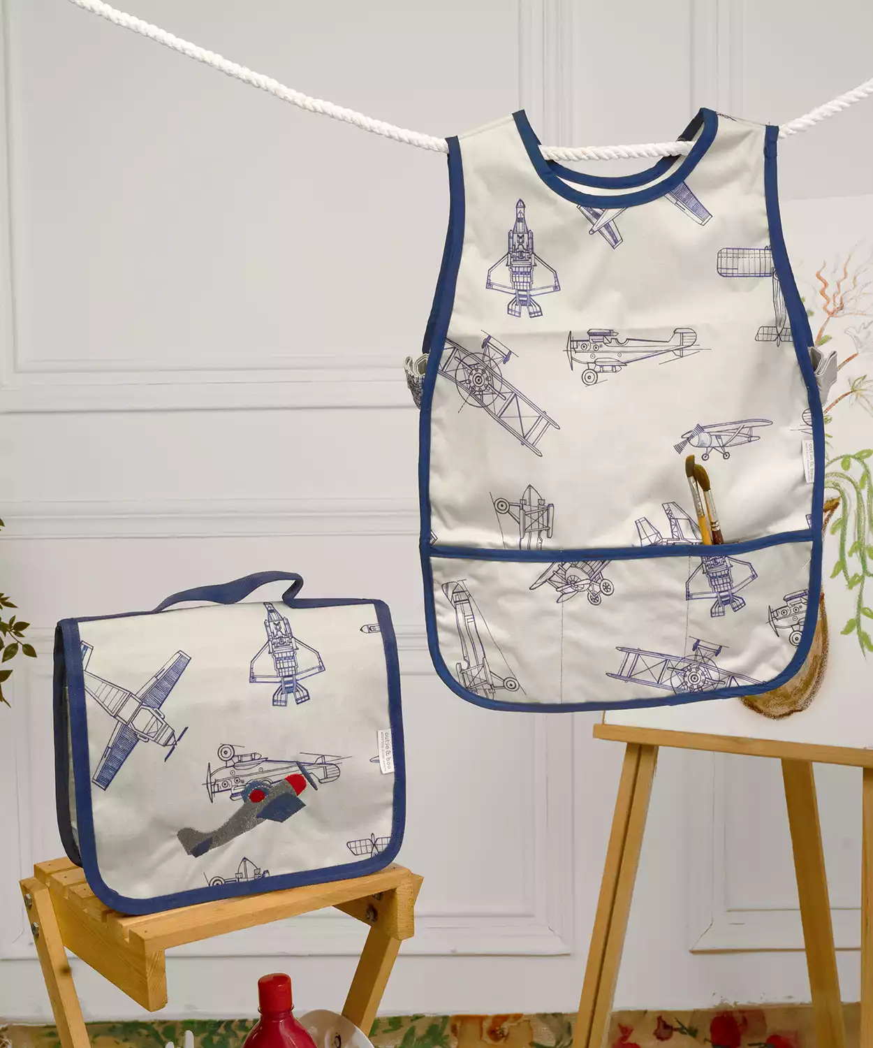 Fly Away With Me Little Artist Apron With Canvas Bag