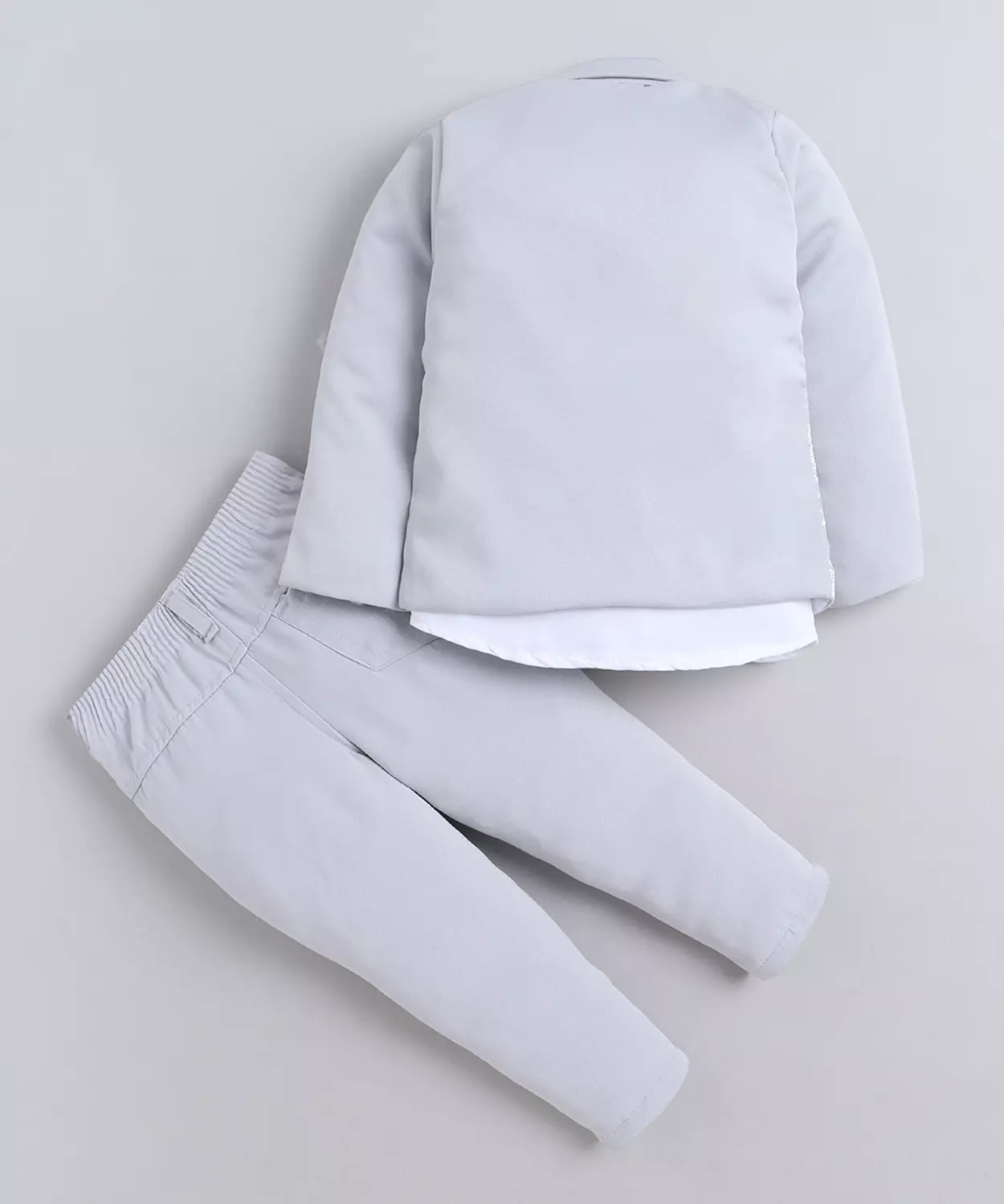 Cotton Blend Sequins Embellished 3 Piece Suit Set With Bowtie