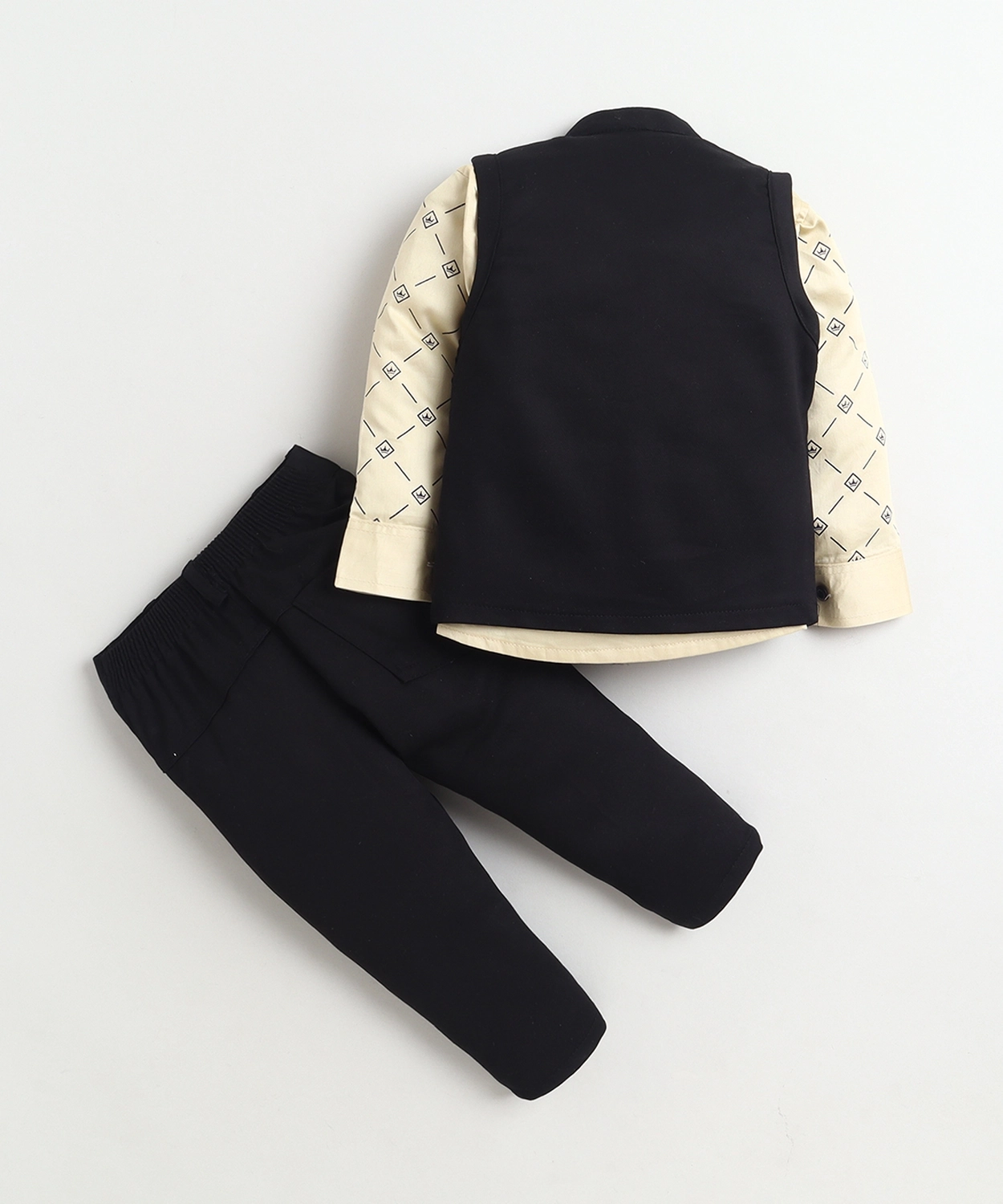 Cotton Blend Printed Shirt With Jacket & Trouser