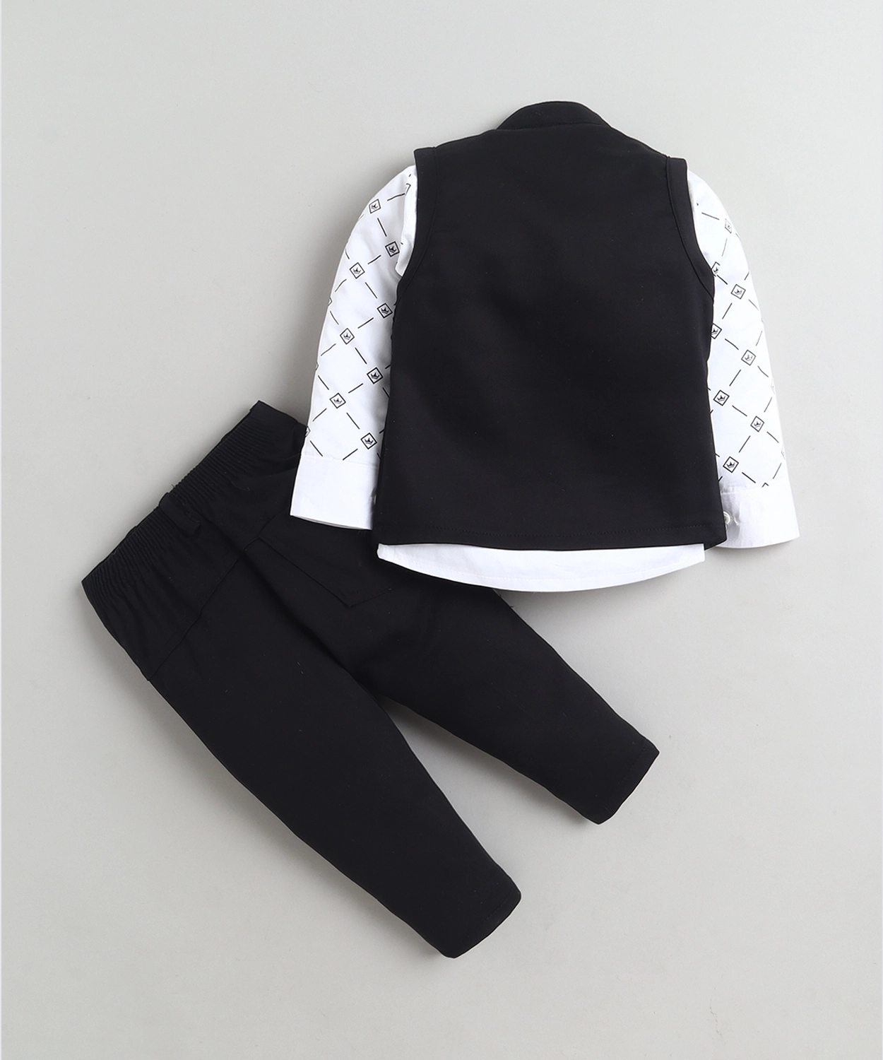 Cotton Blend Printed Shirt With Jacket & Trouser