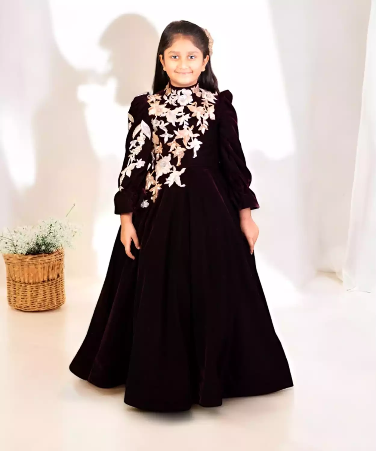 Regal Burgundy Velvet Anarkali
