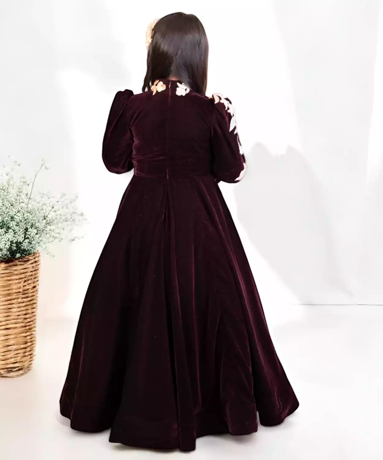 Regal Burgundy Velvet Anarkali