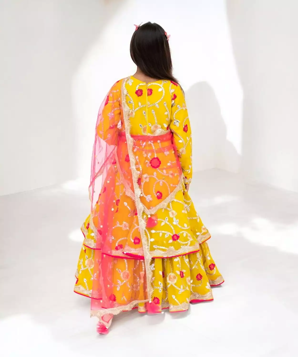 Yellow Gota Embroidered Anarkali