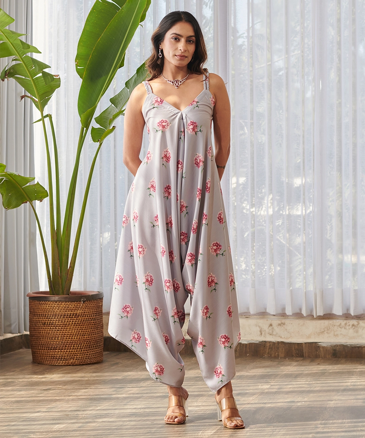 Pale Grey Palazzo Jumpsuit