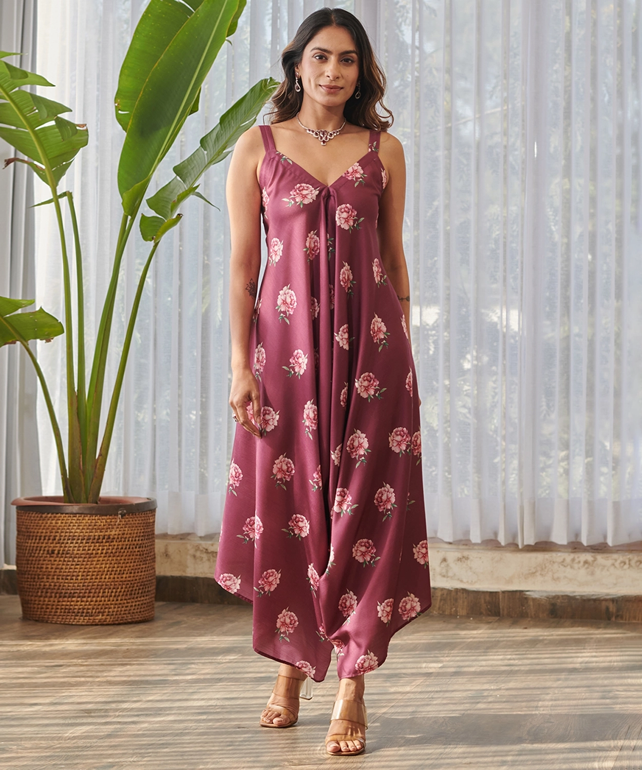 Burgundy Palazzo Jumpsuit