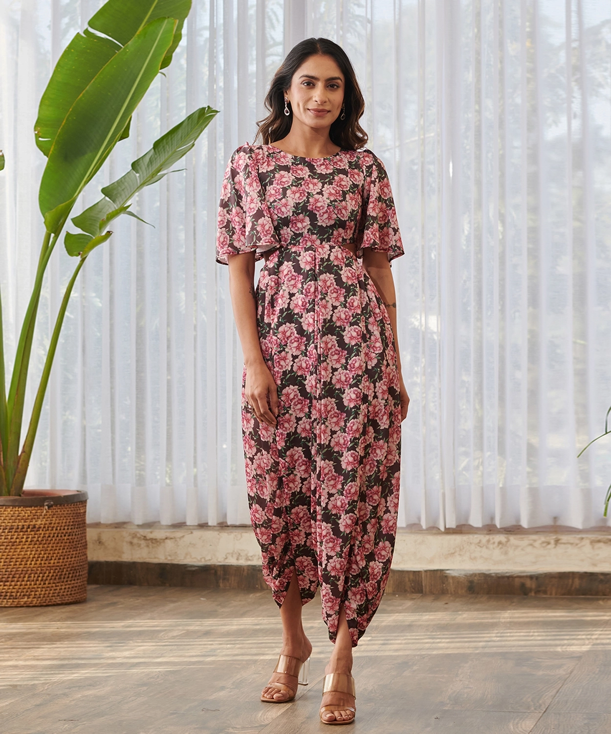 Burgundy Diamond Cut Jumpsuit