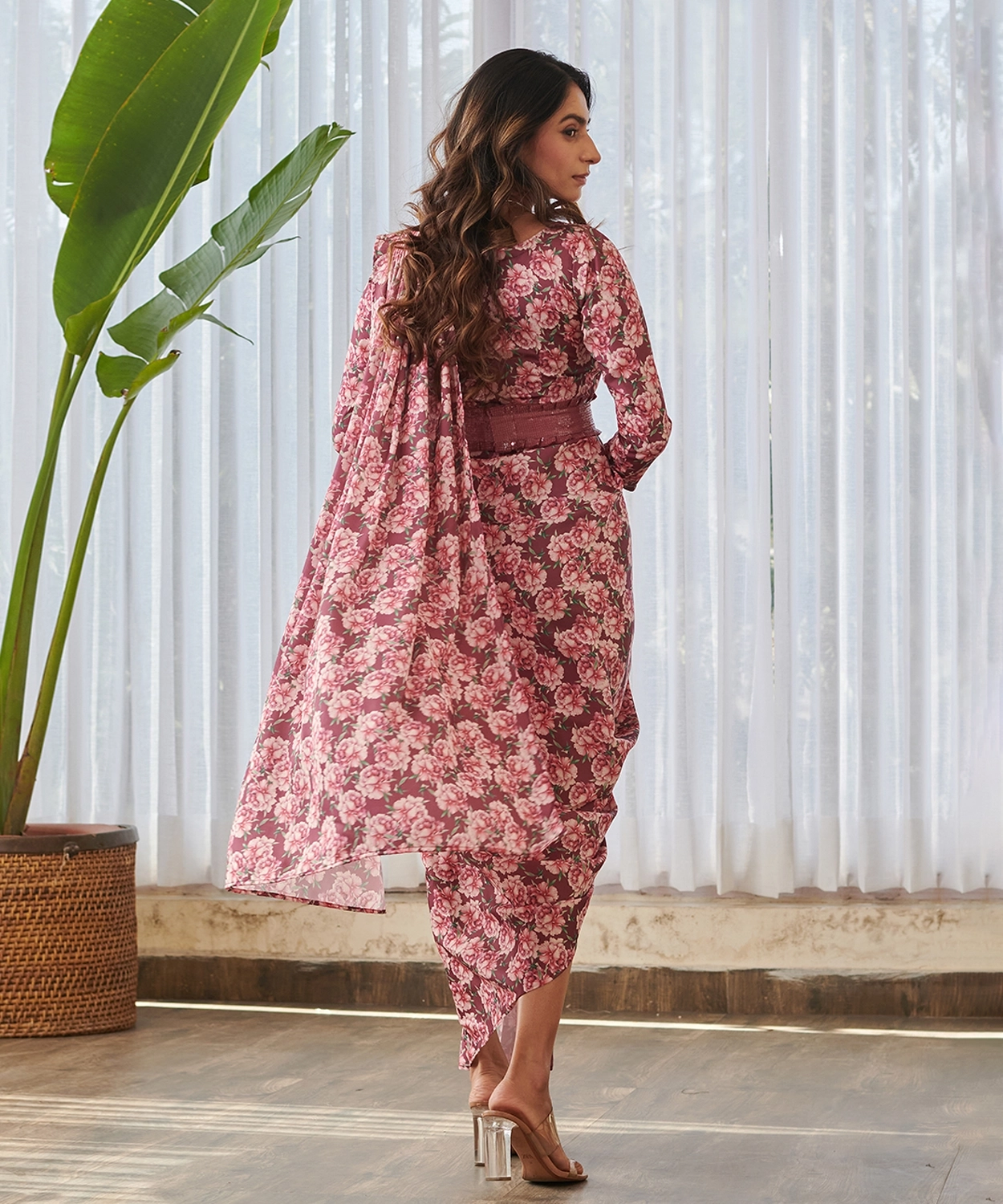 Burgundy Saree Dress